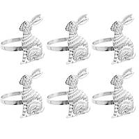 Кільця для сервірування Великодній Кролик 6 шт срібло