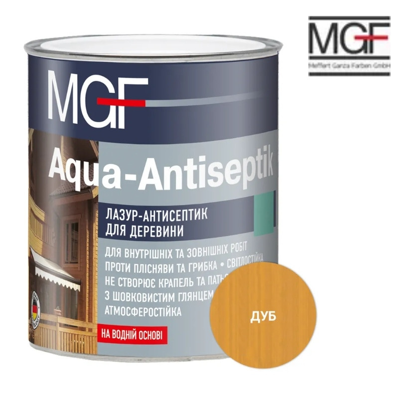 Лазур антисептик MGF Дуб 0,75 л, шт., фото 1