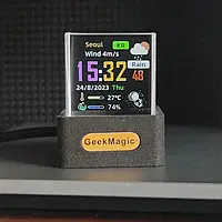 GeekMagic Cube кришталевий куб, годинник, погода, фото, анімації — Чорний