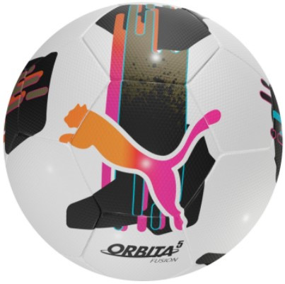 М'яч для футболу Puma Orbita 5 FUSION білий, чорний, оранжевий Уні (розмір 4) 084331-01,
