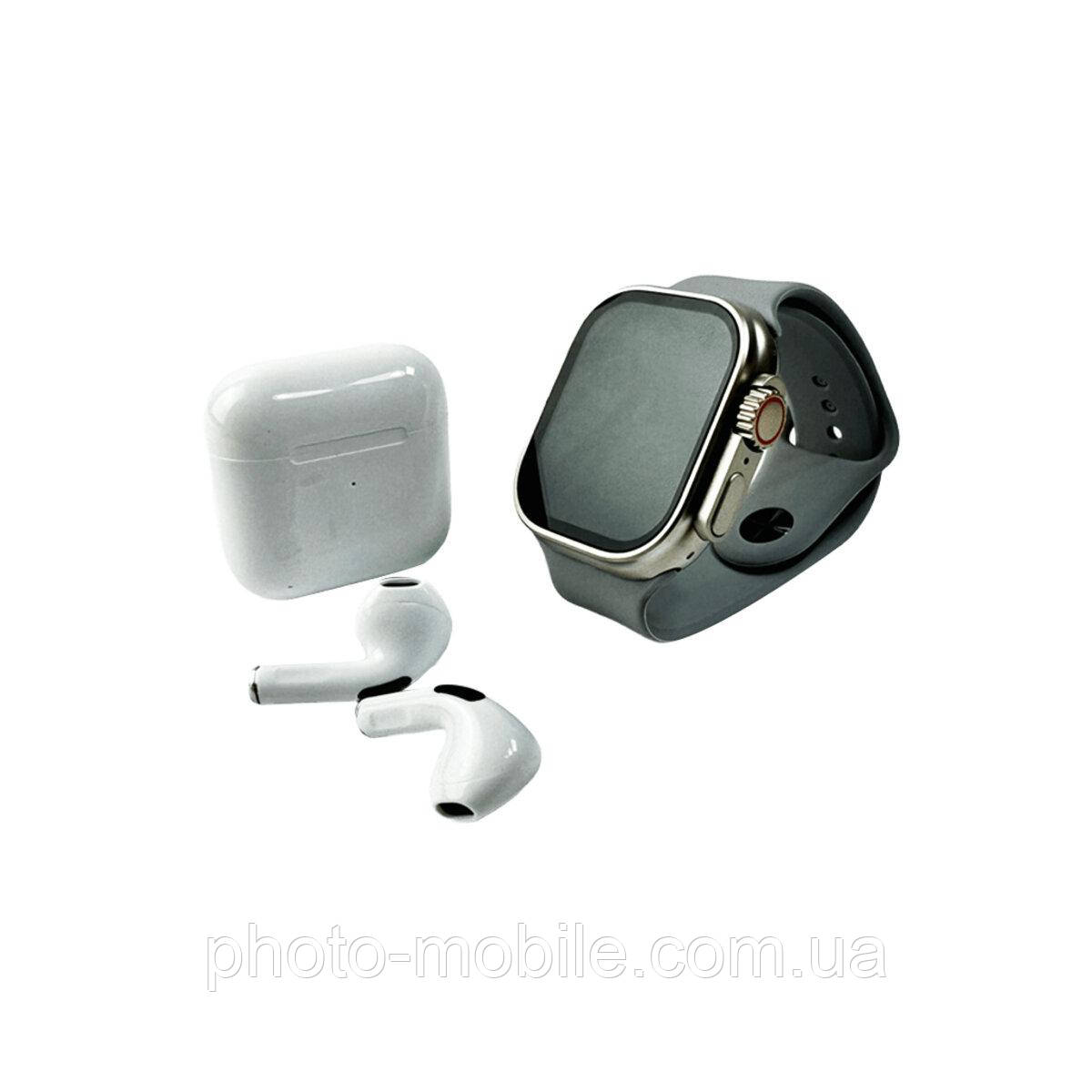 Смарт-годинник Fendior S30 Pro Max+TWS навушники Yellow/Grey