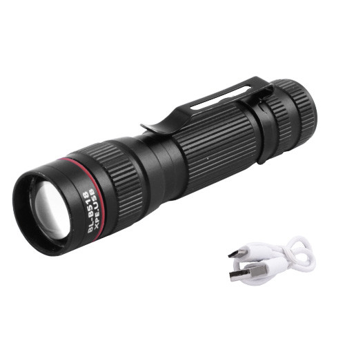 Фонарь ручной аккумуляторный Police BL-B518 XPE+COB Zoom microUSB Black (7_01515), фото 1