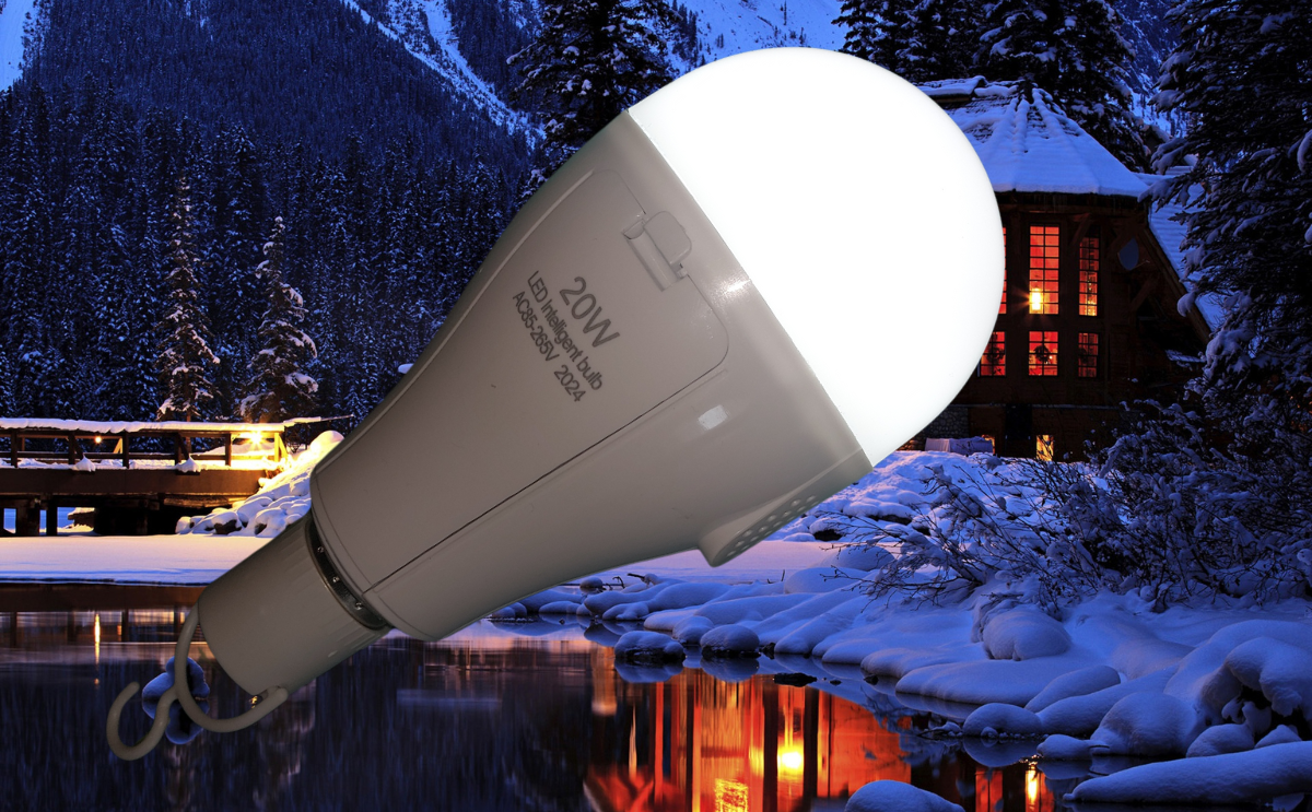 Аварійна LED лампа з 2-а акумуляторами по 1200мА 20W(15W/5W) E27/ 220V, фото 1