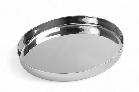Підноси з бортиками Блюда нержавійка з високим бортом 29.5 см Металеві тарілки для їжі, фото 2