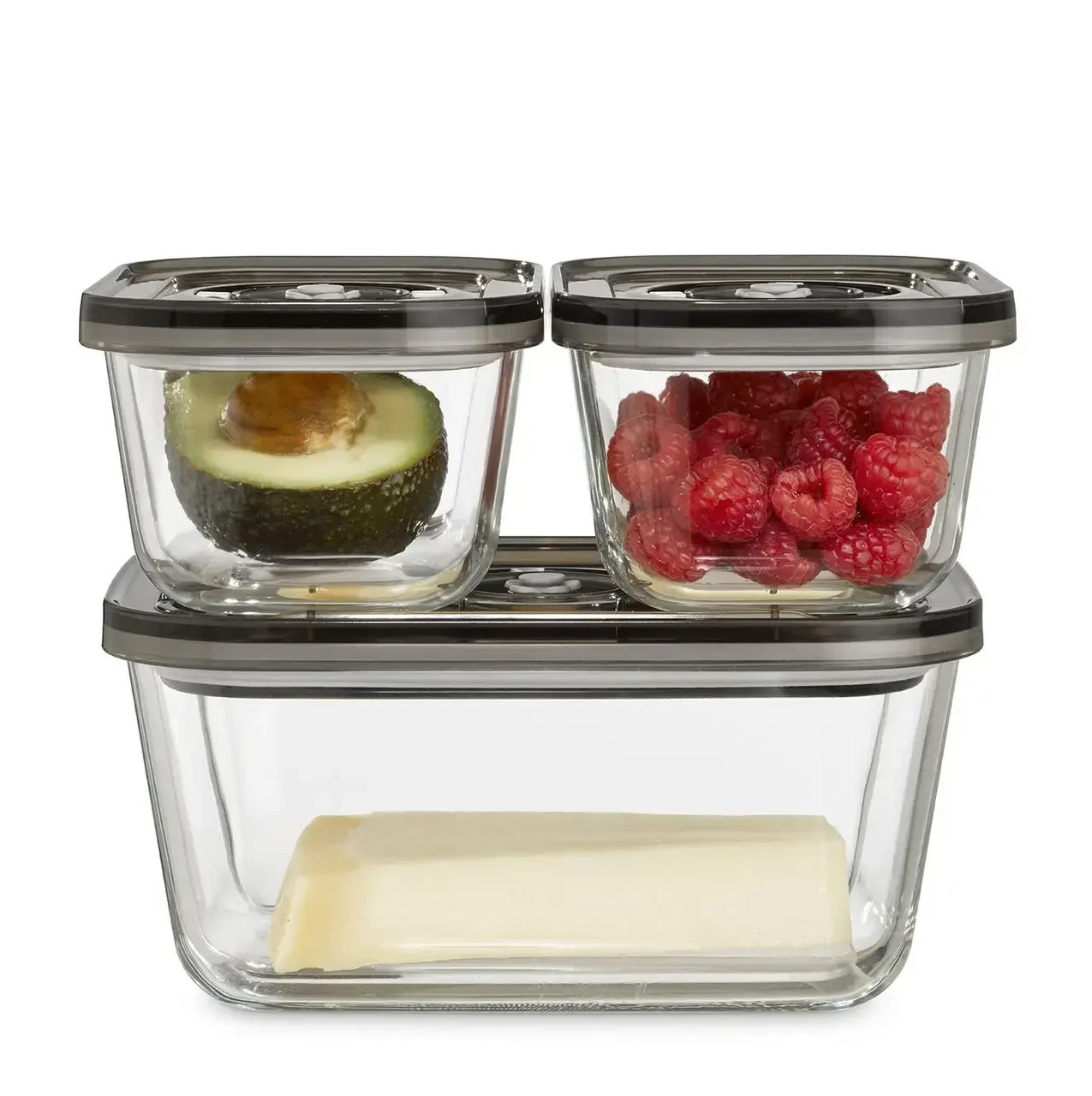 Набір скляних вакуумних контейнерів CASO VacuBoxx Eco-Set 3 шт 1177 (1500 мл, 500 мл, BPA-free), фото 1