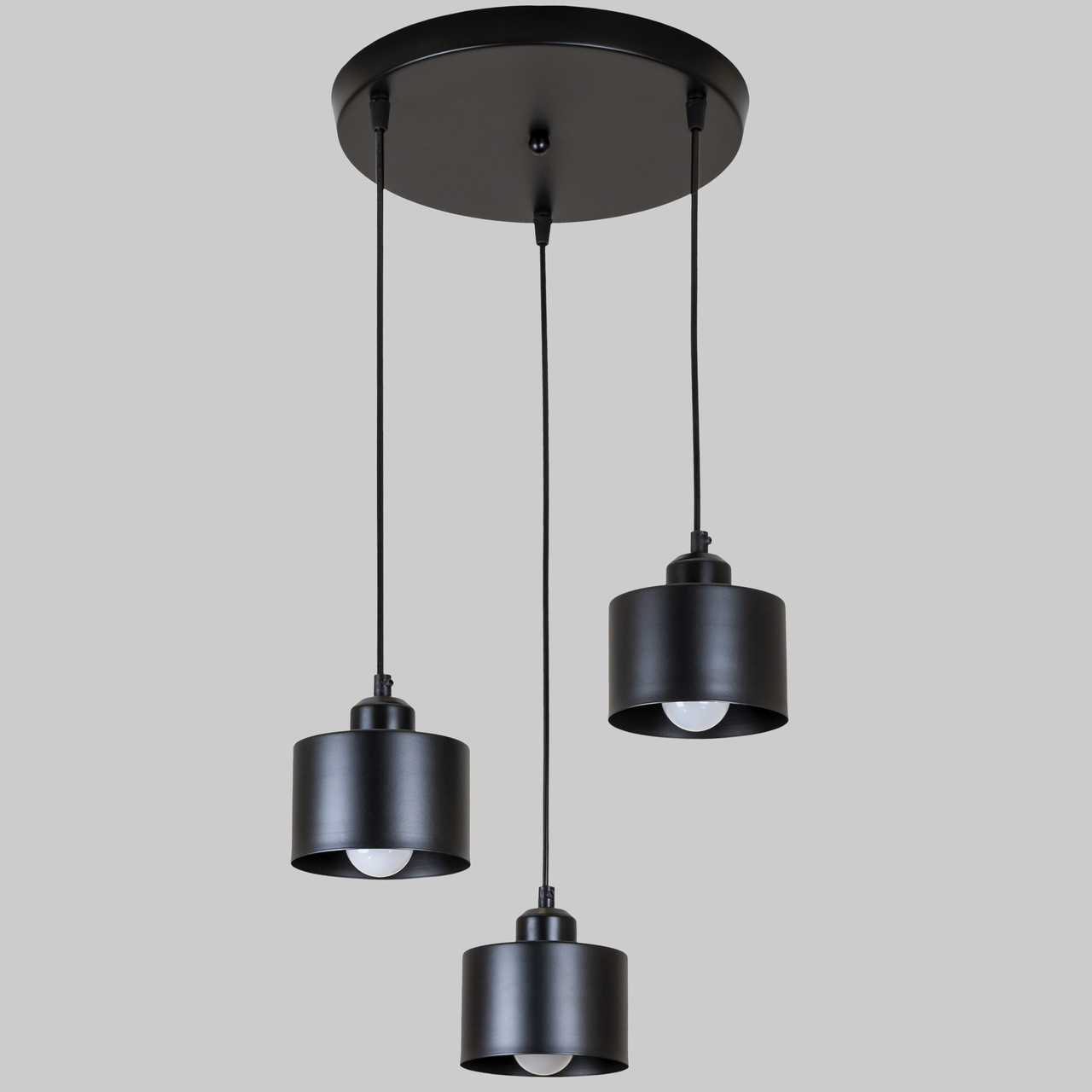 Чорна люстра у стилі лофт "Loft Light" (52-187F-3 BK (300))