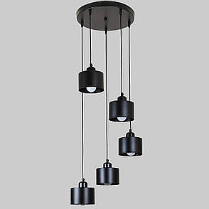 Чорна люстра у стилі лофт "Loft Light" (52-187F-5 BK (300)), фото 1