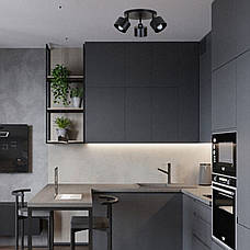 Стельова люсттра з 3 плафонами в стилі лофт "Loft Trio Light" (52-X187F2-3 BK (300)), фото 5