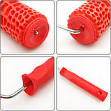 Валик декоративний структурний гумовий ШКІРА КРОКОДИЛА РЕПТІЛІЇ ЗМЕЇ 60х180мм для шпаклівки штукатурки, фото 3