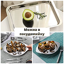 Тарілки для равликів Металева тарілка для подачі равликів Тарілки металеві Тарілка з нержавіючої сталі, фото 3