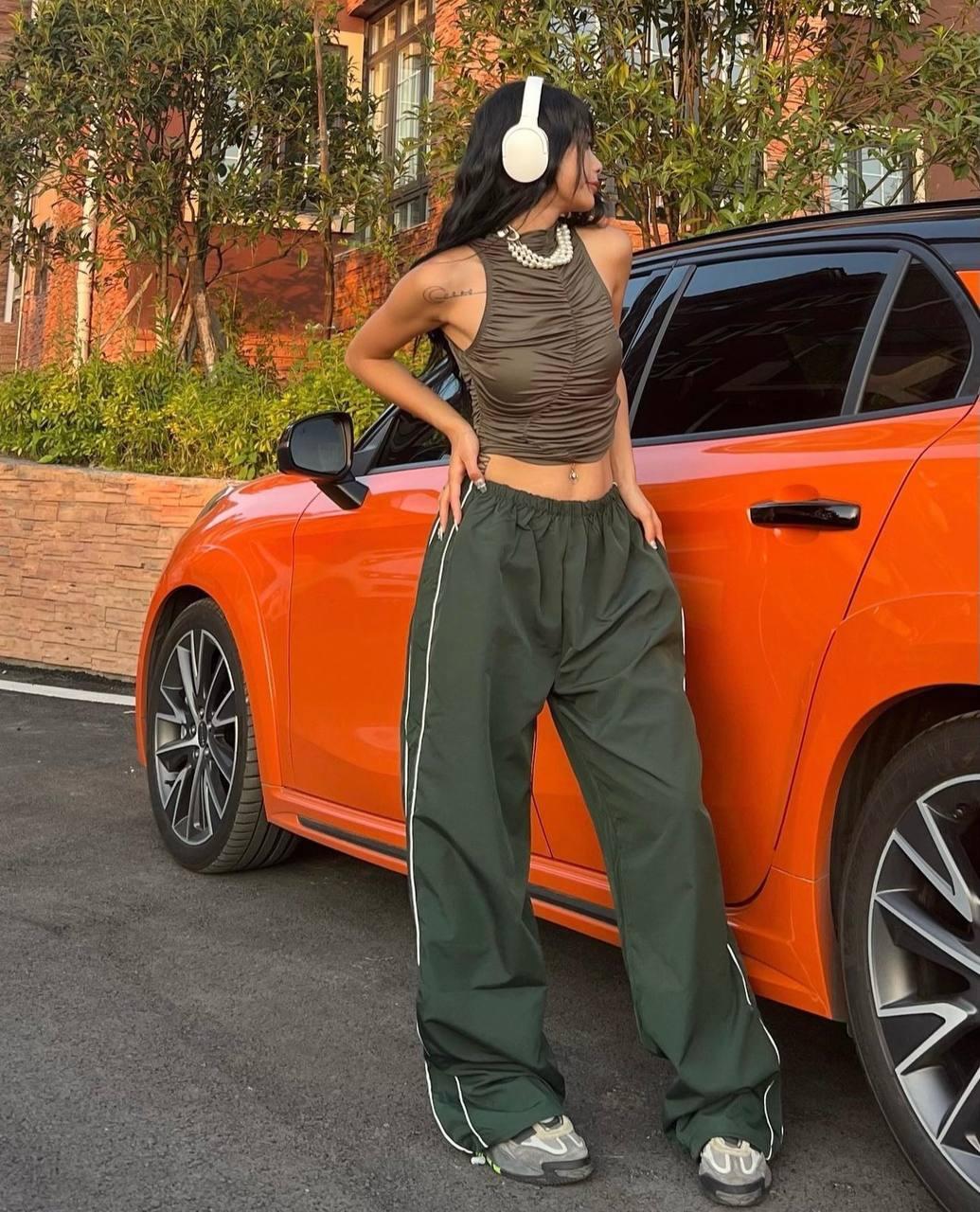 Штаны карго из плащевой ткани, фото 1