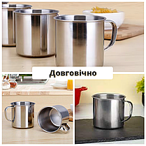 Кухоль 500 мл Гуртки з нержавіючої сталі Кухоль метал Залізний гурток Похідні гуртки Кружка туристична, фото 3