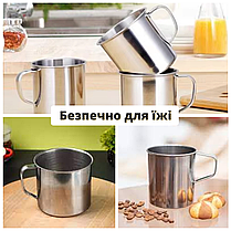 Кухоль 500 мл Гуртки з нержавіючої сталі Кухоль метал Залізний гурток Похідні гуртки Кружка туристична, фото 4