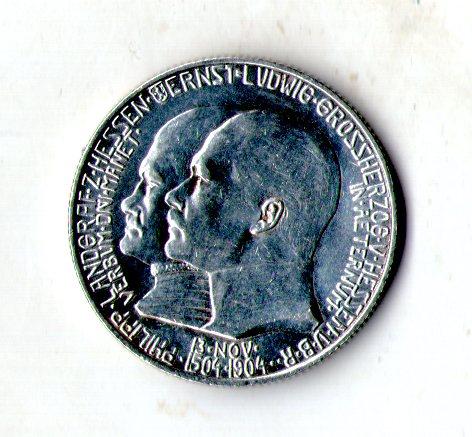Німецька імперія › Гессен 2 марки, 1904 400-та річниця - Народження Філіпа І Великодушного РІДКІСНА №2167