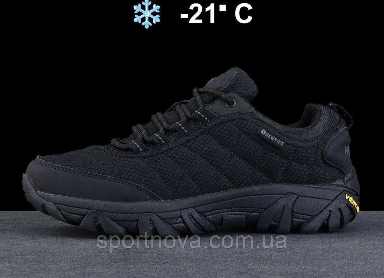 Чоловічі кросівки осінь/зима New Yike термо водовідштовхувальна тканина чорна 41-45 розмір, фото 1