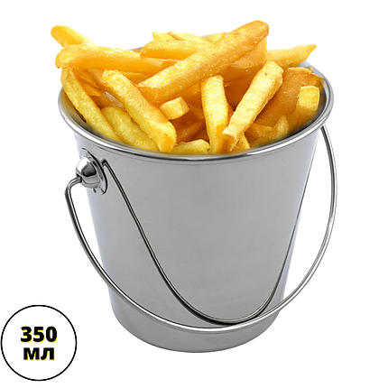 Відро для картоплі фрі Відерці декоративні Ø90 мм Маленьке відро метал Соусник металевий, фото 1