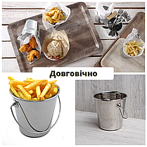 Друшляк 10см Друшляк нержавійка Посуд для подачі страв Посуд для подачі з нержавійки Відерко для фрі, фото 3