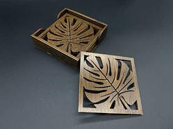 Підставки під гаряче в коробочці. Комплект 6шт. Тоновані. 10х11см / Підставки під гаряче в коробочці. Комплект 6шт. Тоновані.