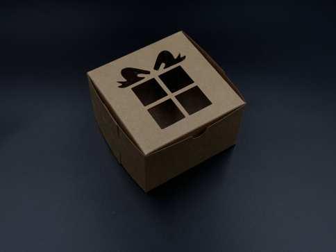 Упаковка для тортів, капкейків, пряників. Крафтовий колір. 10х10х6см / Упаковка для тортів, капкейків, пряників. Крафтовий колір., фото 1