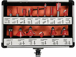 Набір фрез по дереву YATO YT-68002 з хвостовиком 8 мм 15 шт