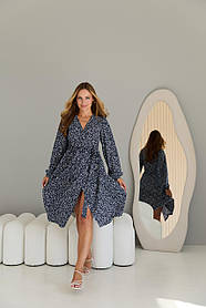 Сукня для вагітних та годуючих - Темно-синій з білим