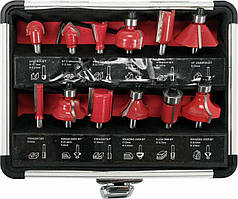 Набір фрез по дереву YATO з хвостовиком 6 мм 12 шт