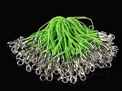 Бірюзовий Шнурок сувенірний із застібкою Текстильний з карабіном 62 мм. Міцний Ремінець 100 шт/уп Фурнітура / Бірюзовий Шнурок