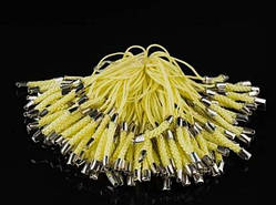 Жовтий Шнурок сувенірний із застібкою Текстильний 78 мм. Міцний Ремінець 100 шт/уп. Фурнітура / Жовтий Шнурок сувенірний із