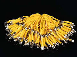 Помаранчевий Шнурок сувенірний із застібкою Текстильний з карабіном 78 мм. Міцний Ремінець 100 шт/уп. Фурнітура / Помаранчевий