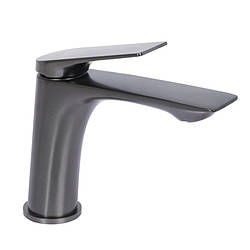 Змішувач для умивальника латунний Qtap Vlasta QTVLA270GMB45641 PVD Gunmetal Графіт