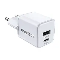 Мережевий зарядний пристрій Choetech PD5012 mini PD30W GAN A+C White (43-00140)