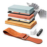 Набір для заточування ножів з бамбуковою підставкою, професійний, фото 5