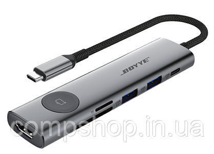 Концентратор Type-C FrimeCom UC-721 (7-в-1: 2xUSB3.0/PD/1xHDMI/1xTF2.0/1xSD2.0) (код 146532), фото 1