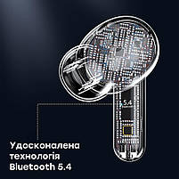 Бездротові навушники Choetech BH-T17 Black TWS, Bluetooth 5.4, ANC+ENC (43-00136), фото 8