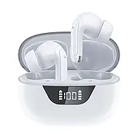 Бездротові навушники Choetech BH-T60 White TWS, Bluetooth 5.3, ANC+ENC, LED-дисплей (43-00135), фото 3