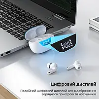 Бездротові навушники Choetech BH-T60 White TWS, Bluetooth 5.3, ANC+ENC, LED-дисплей (43-00135), фото 10