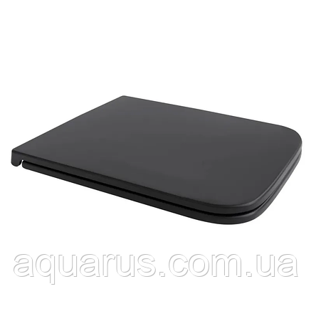 Сидіння-кришка для унітазу Mixxus Premium SEAT COVER QUADRO-2001 BLACK з мікроліфтом 427х344х39mm (MP6616), фото 1