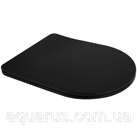 Сидіння-кришка для унітазу Mixxus Premium SEAT COVER ELLIPSE-BEVEL-2001 BLACK з мікроліфтом 463х361х50mm (MP6615), фото 1