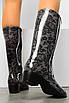 Чоботи гумові високі жіночі чорного кольору з сірим візерунком 166447T Безкоштовна доставка, фото 3