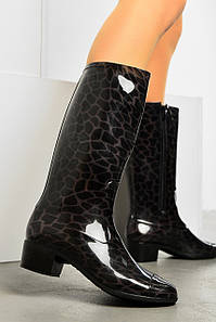 Чоботи гумові високі жіночі чорного кольору 166456P