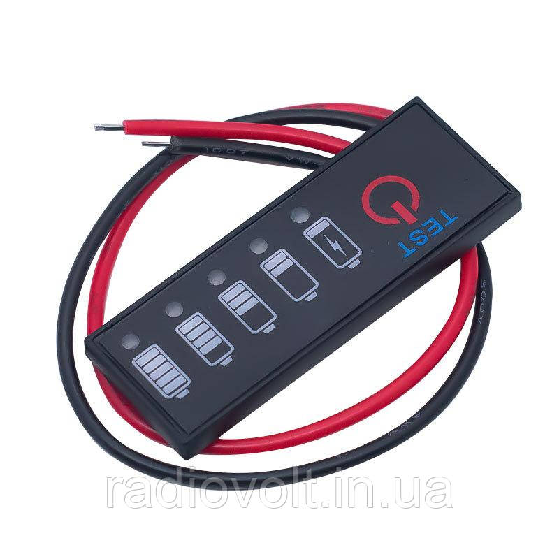 Індикатор заряду батареї 5S Li-ion з кнопкою, фото 1