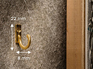 Гачок металевий. Колір "золото". 22х8 мм