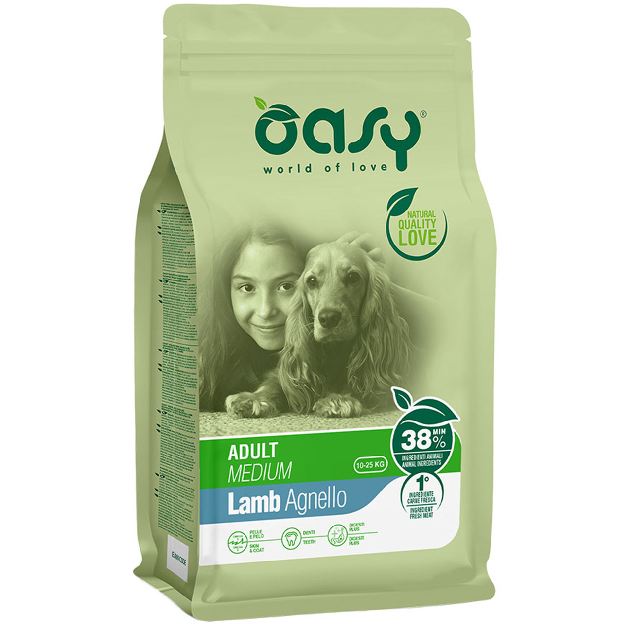 Сухий корм для собак середніх порід OASY LIFESTAGE Adult Medium, ягня 3 кг