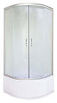 Душовий бокс KO&PO 6021 90х90х195 см без даху на глибокому піддоні сатин скло матове, фото 4