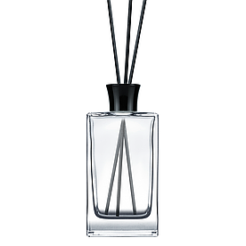 Прозорий скляний флакон для аромадифузору 100 мл "President" з чорною кришкою (флакон+кришка+пробка)