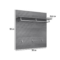 Настінна вішалка для одягу Флорес 90 см сосна фігурна з полицею в стилі мінімалізм
