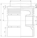 Поршень з пальцем і кільцями  Ø 107.88 MM L132.30 двигуна Valmet 612 634, фото 3