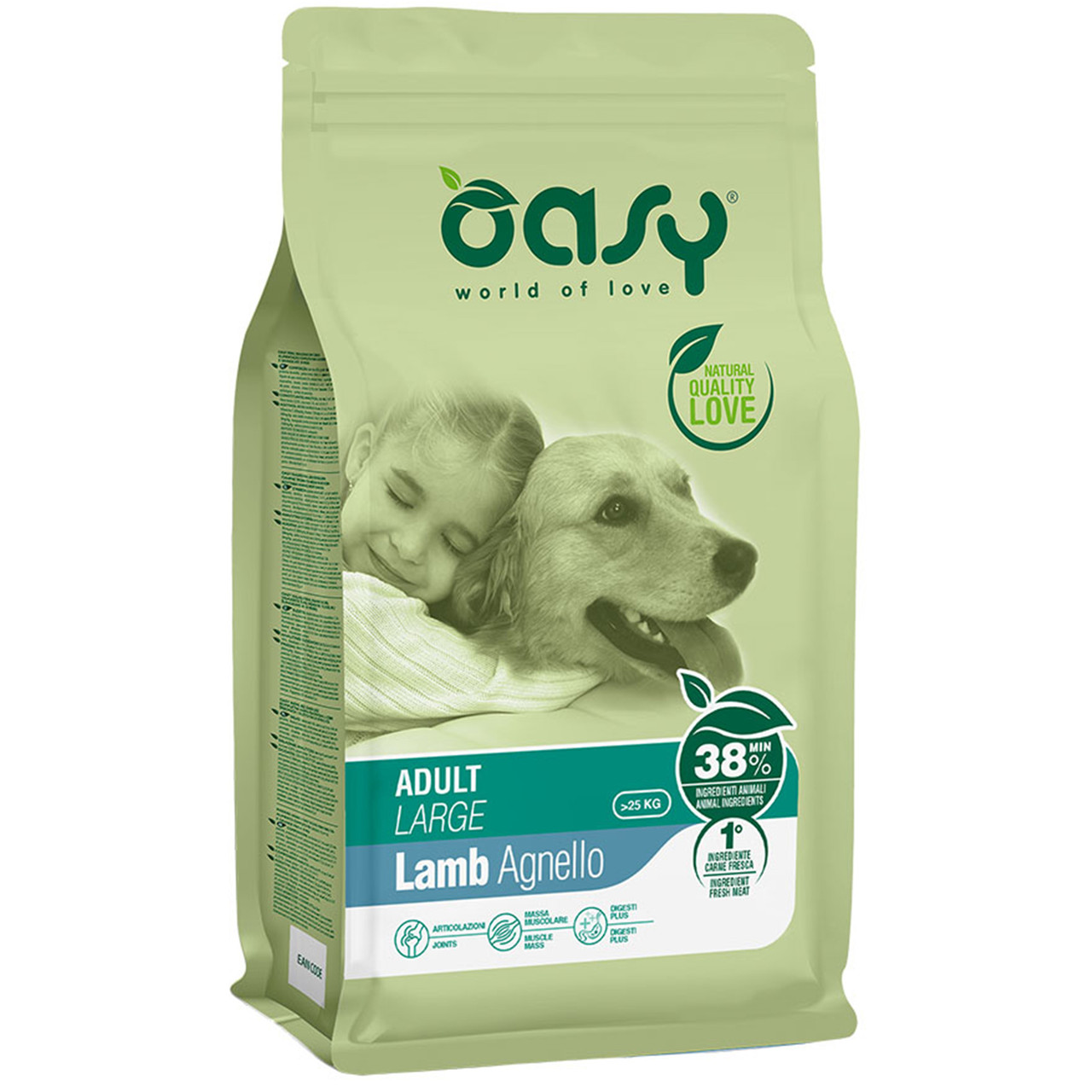 Сухий корм для собак великих порід OASY LIFESTAGE Adult Large, ягня 12 кг