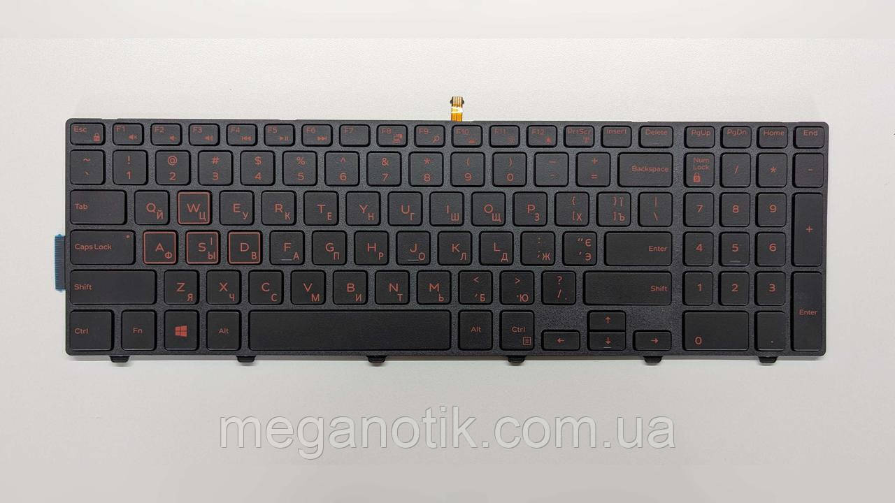 Клавіатура для Dell Latitude 3550 з червоною підсвіткою, фото 1