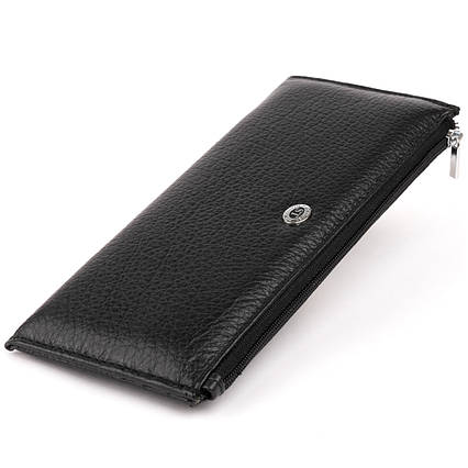 Горизонтальний тонкий гаманець зі шкіри унісекс ST Leather 19324 Чорний, фото 1